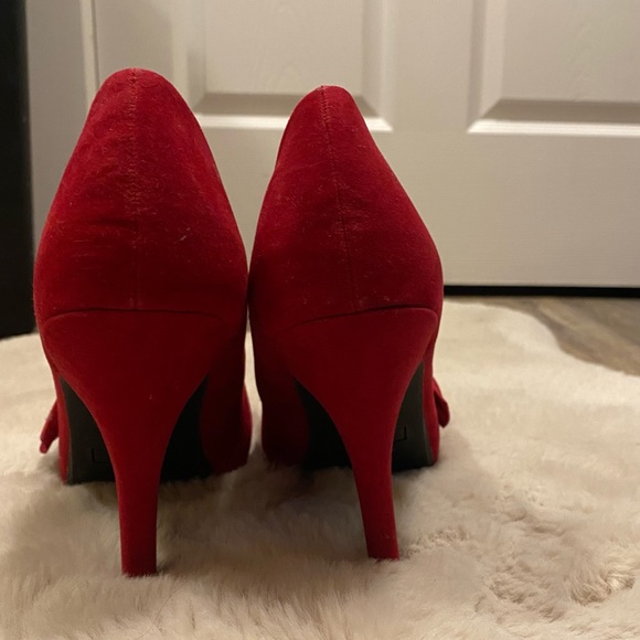 NWOB JustFab Magda Red Soft Stiletto Round Toe Heel with Side Bow size 9 - Picture 8 of 10